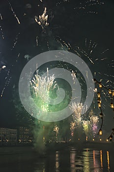 New Year`s fireworks in Pisa