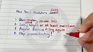 New year`s resolutions and goal setting