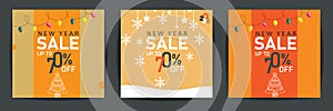 New year sale social media post template design. Cover banners for social media, banners, ads, and online advertisement