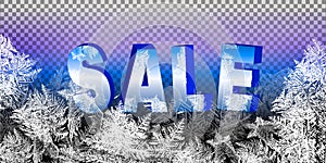 New year sale 2020 Winter sale vector banner with red sale text and snow flakes in white background for retail seasonal promotion