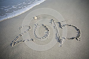 New Year 2015 in the Sand at the Beach