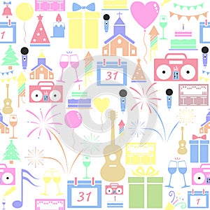 New year seamless pattern background icon