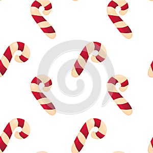 New Year seamless pattern. Christmas candy cane. Vector Christmas sweets. New Year\'s texture