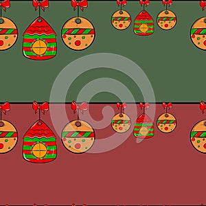 New Year Seamless Pattern with  christmas toys.