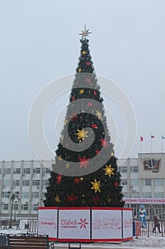 New Year Serghiev Posad. Soviet Square.