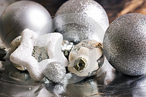 New year silver decoration