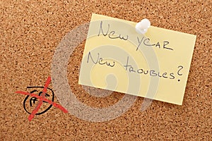 New year sticker new troubles