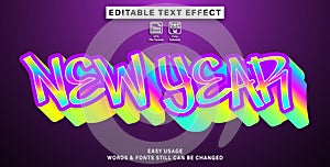 new year style editable text effect