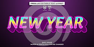 new year style editable text effect