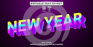 new year style editable text effect