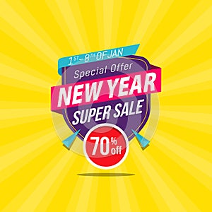 New year super sale and big sale template banner design