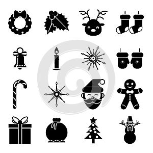 New Year Symbols Christmas Accessories Icons