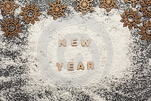 New year text, decoration background