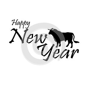 New year text vector solid icons