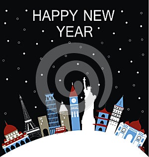 New Year travel background.