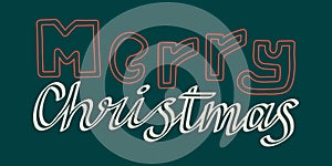 New year vector. Merry Christmas quote. Hand drawn xmas silhouette. Cute