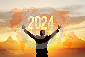 New year 2024 And new victories in business photo