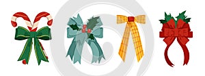 New years bows vector set