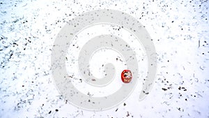 Daruma in the snow