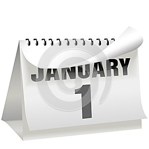 New Years Day Calendar Turns Page January 1