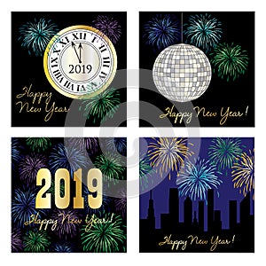New years eve 2019 square graphics