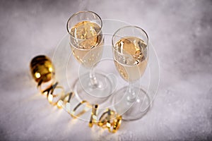 New years eve celebration background with champagne