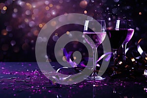 New Years Eve Celebration Background with Champagne