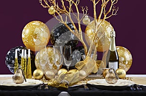 New Years Eve Dinner Table Setting.