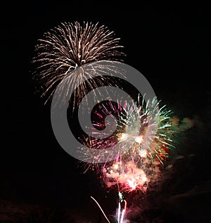 New Years Eve fireworks over Vale, Oregon