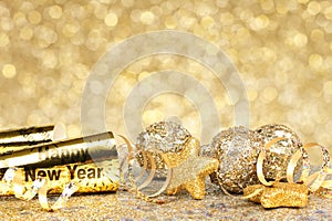 Nový roky predvečer zlatý oslava 