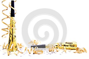 New Years Eve party noisemaker border photo