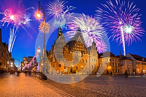 New Years firework display in Wroclaw photo
