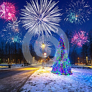 New Years firework display in Zakopane