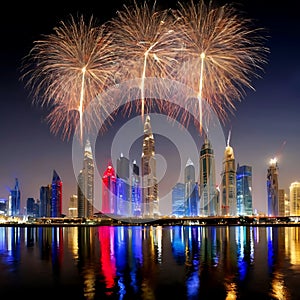 New Years fireworks display in Dubai