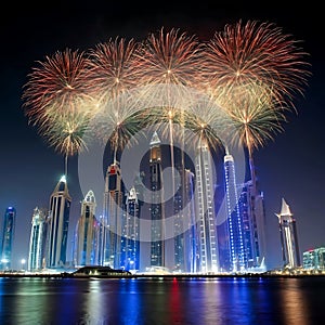 New Years fireworks display in Dubai