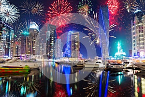 New Years fireworks display in Dubai