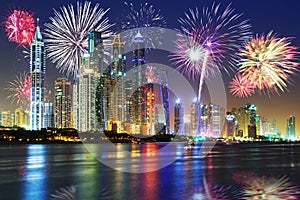 New Years fireworks display in Dubai