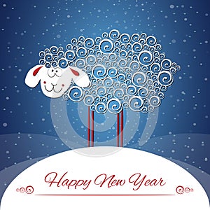 New years greeting card. Symbol of 2015 year