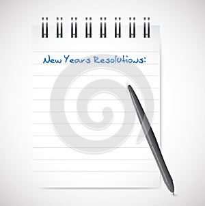 New years resolutions notepad list illustration