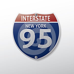 new york 95 route sign. Vector illustration decorative design