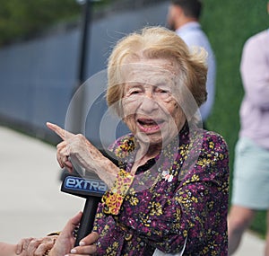 Sex therapist, media personality, and author Dr. Ruth Westheimer on the blue carpet before 2023 US Open opening night ceremony