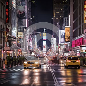 new york broadway at night