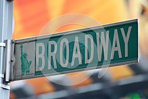 New York Broadway Street sign