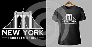 New york brooklyn bridge creative vector design.