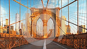 New York, Brooklyn bridge, Manhattan, USA - Time lapse