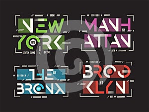 New York Brooklyn The Bronx Manhattan vector t-shirt and apparel