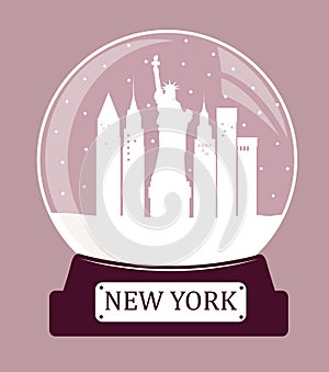 New York christmas glass ball