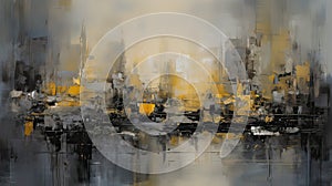 New york city abstract yellow ai generated high quality illustration