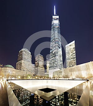 NEW YORK CITY - APRIL 17: NYC`s 9/11 Memorial at World Trade Cen