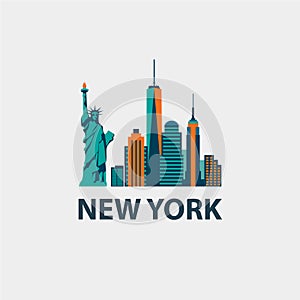 New York city architecture retro vector